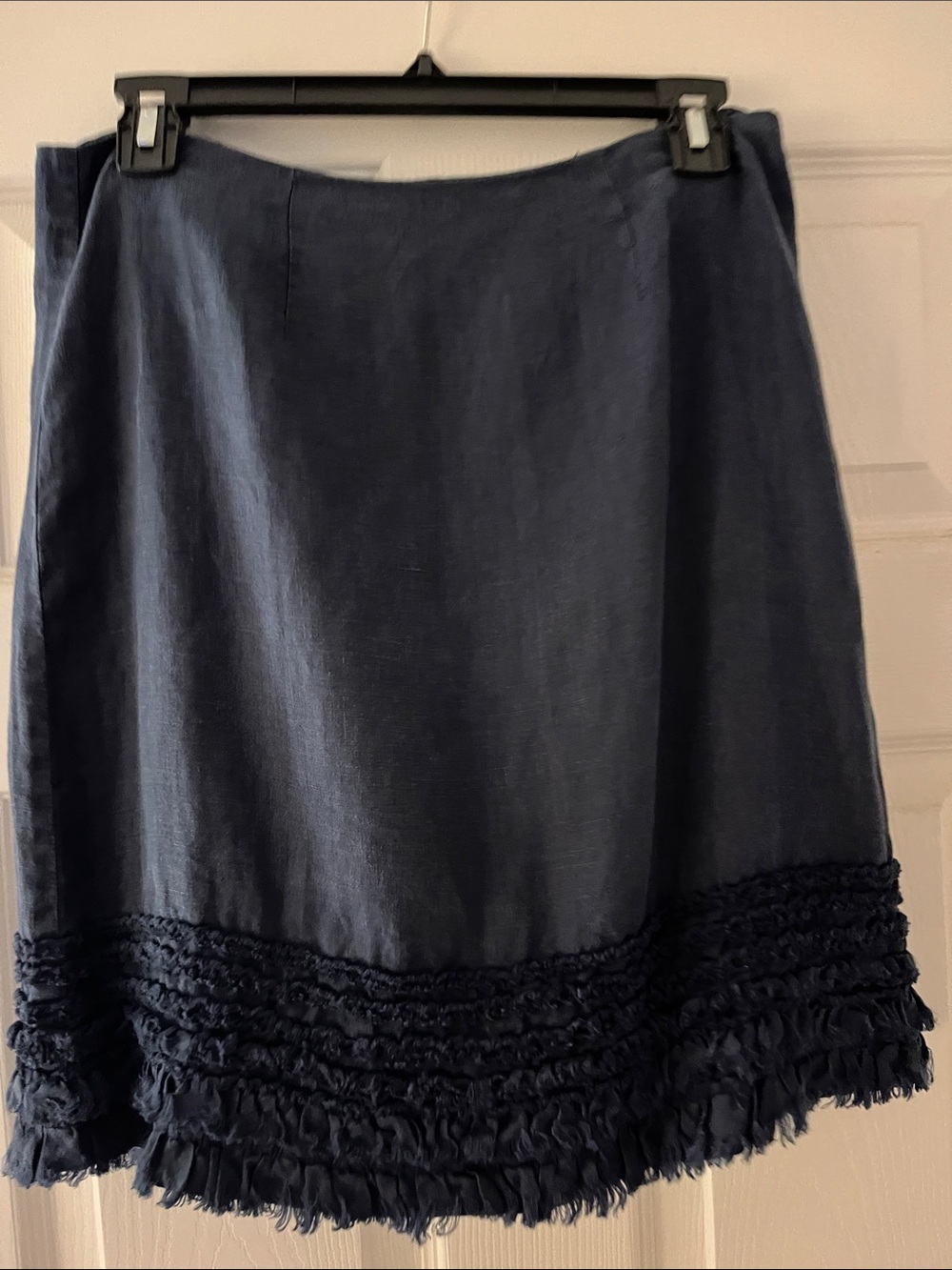 Tommy Bahama Navy Mini Skirt with Fringe Hem - size 4